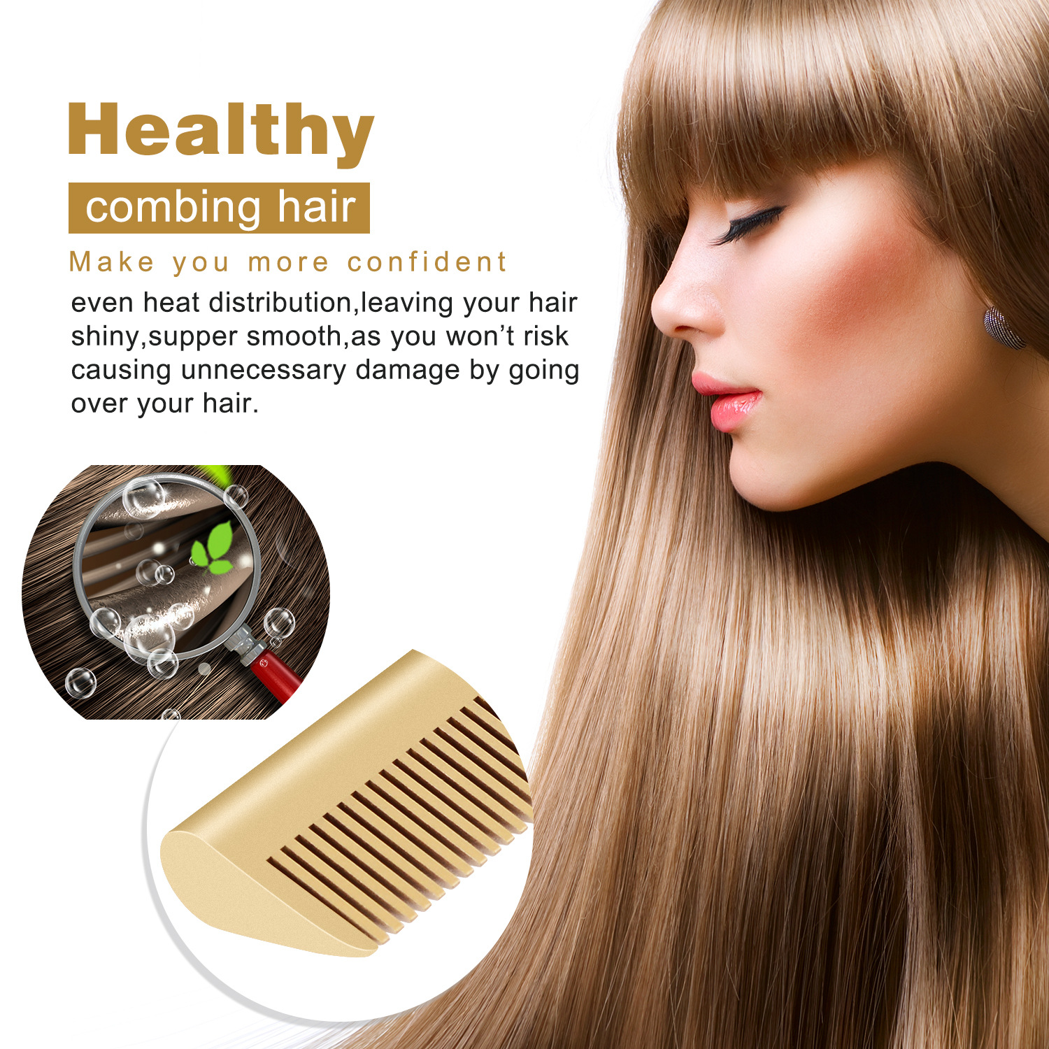 Copper Straightening Comb Electric Curling Iron photo 5