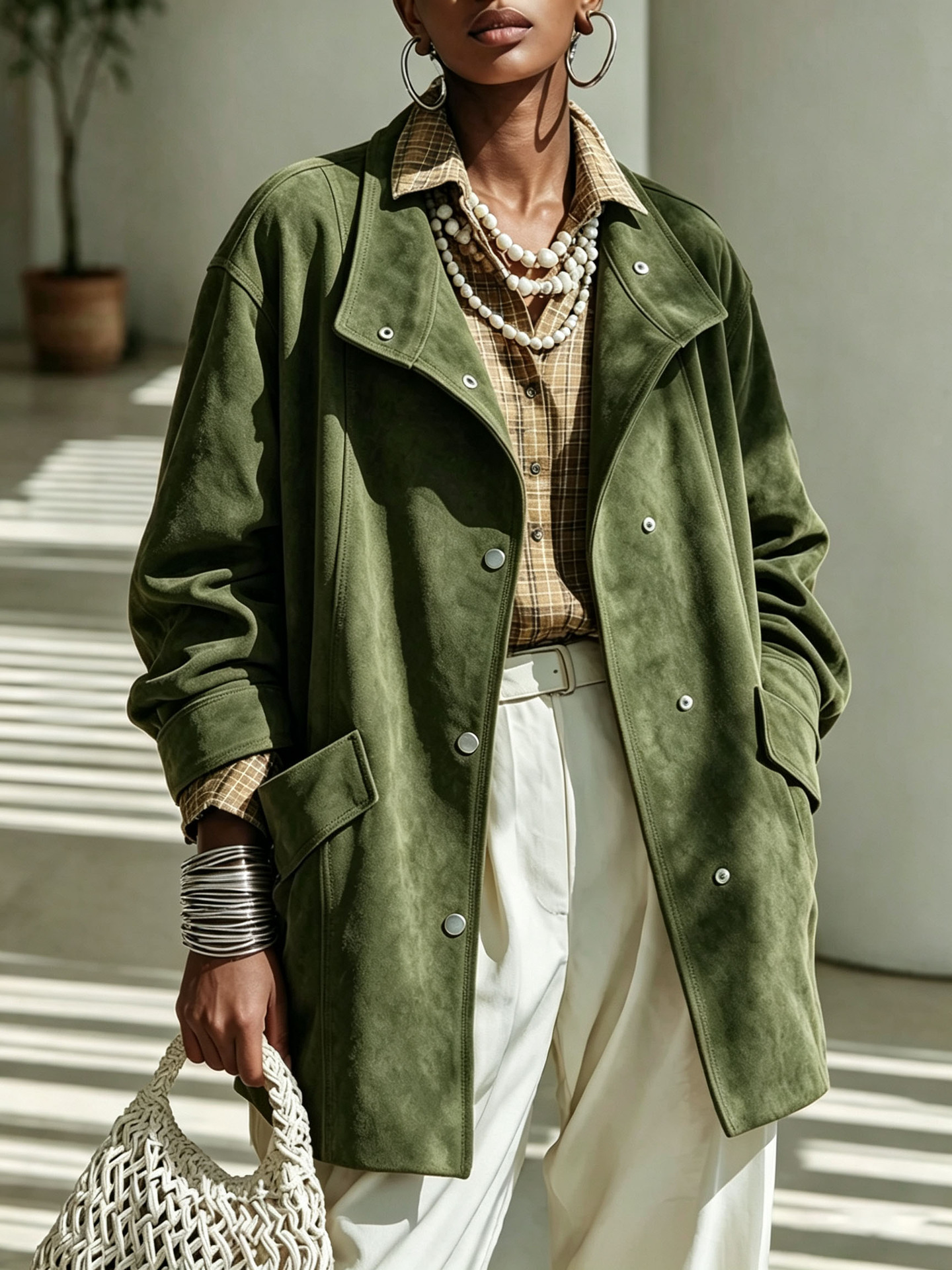 Women's Mandarin-collar Mid-length Coat photo 5