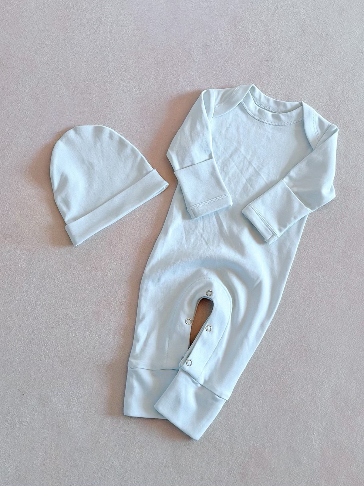 Winter Baby Solid Color Long Sleeved Jumpsuit Newborn Bag Fart Jacket photo 4