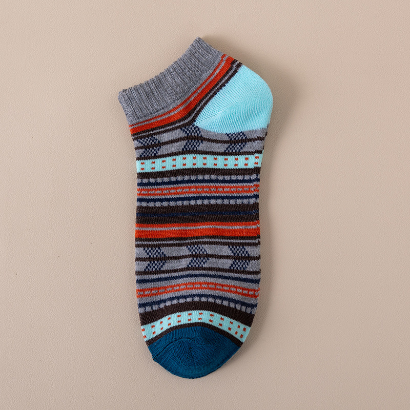 Mens Socks Harajuku-style Ankle Socks With Ethnic Patterns photo 5