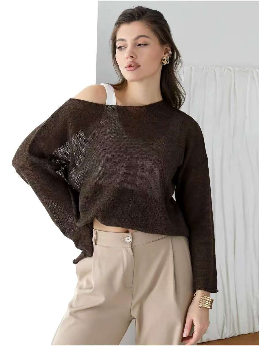 New Women's See-through Openwork Knit Sweater photo 2