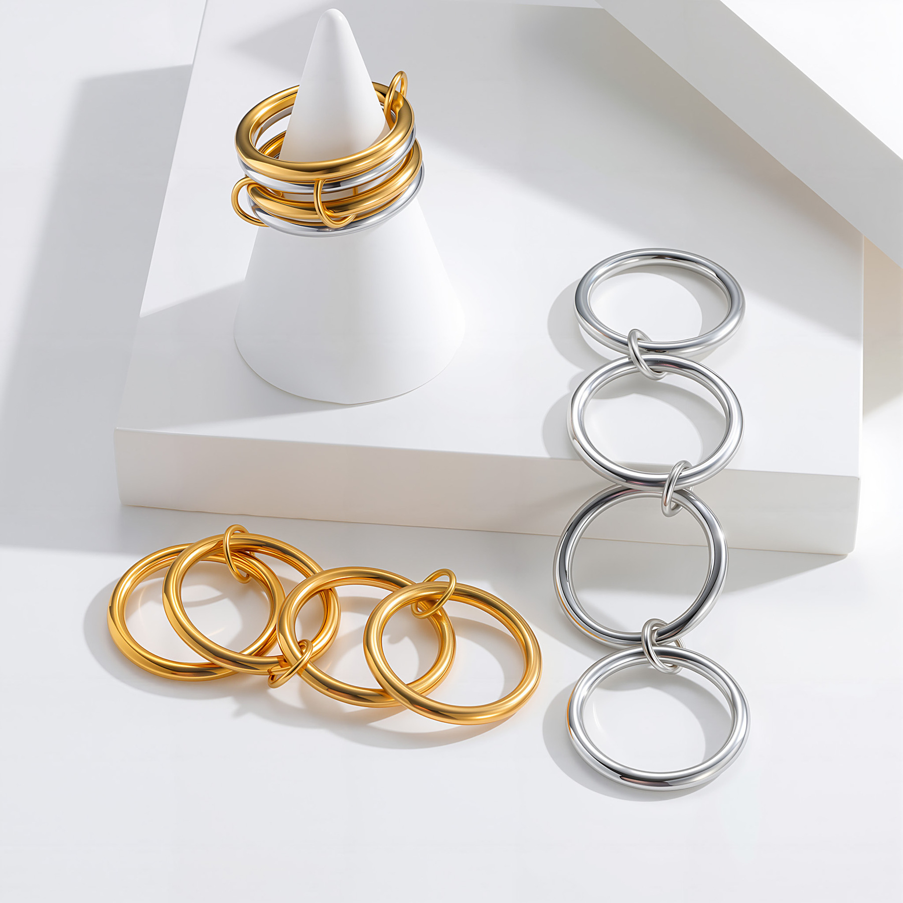 Four-layer Stacked Multi-ring Ring For Women photo 1
