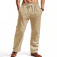 Linen Beach Shorts With Drawstring Vertical Stripes And A Straight-leg Breathable Fit photo 5