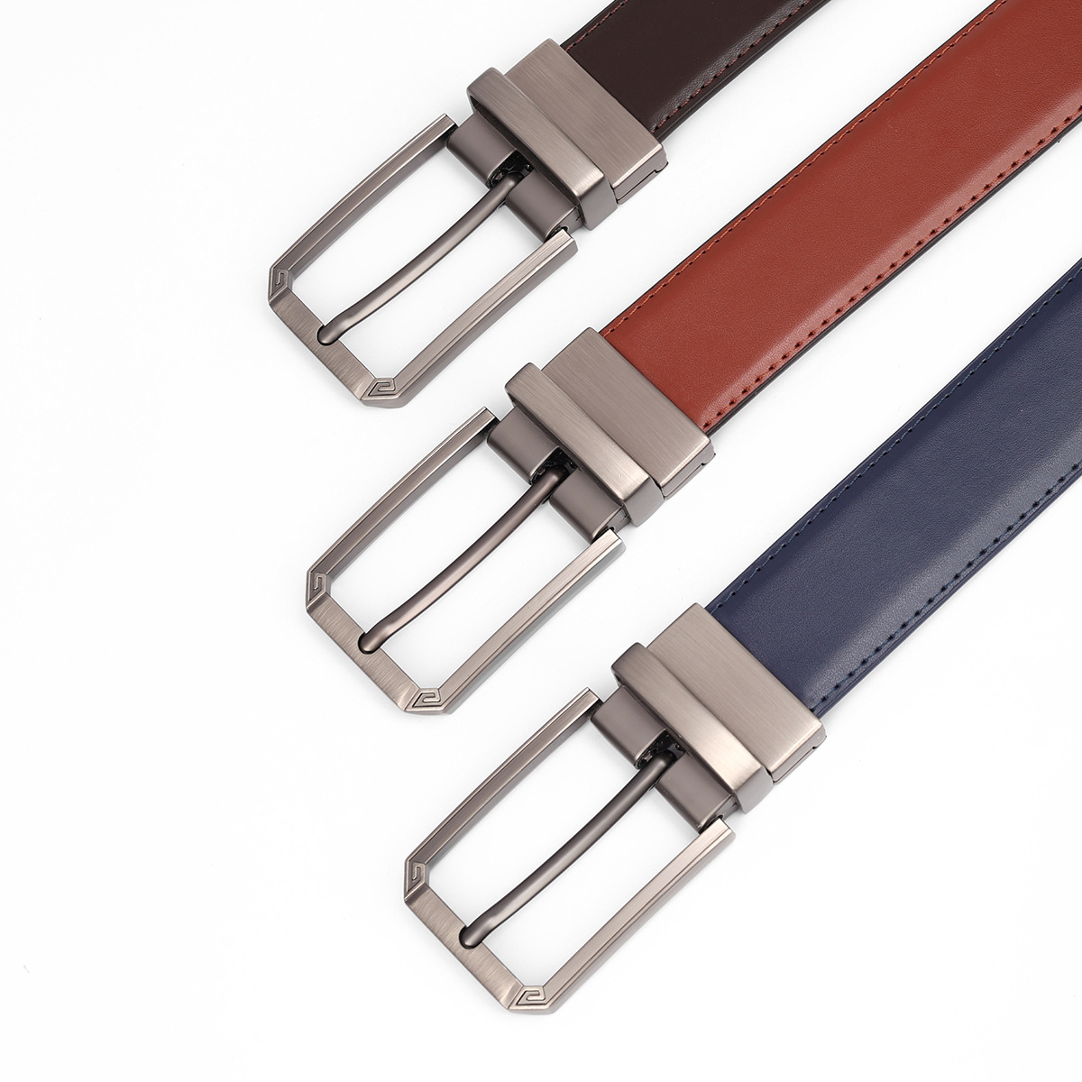 Men's Rotatable Pin Buckle Leather Belt photo 8