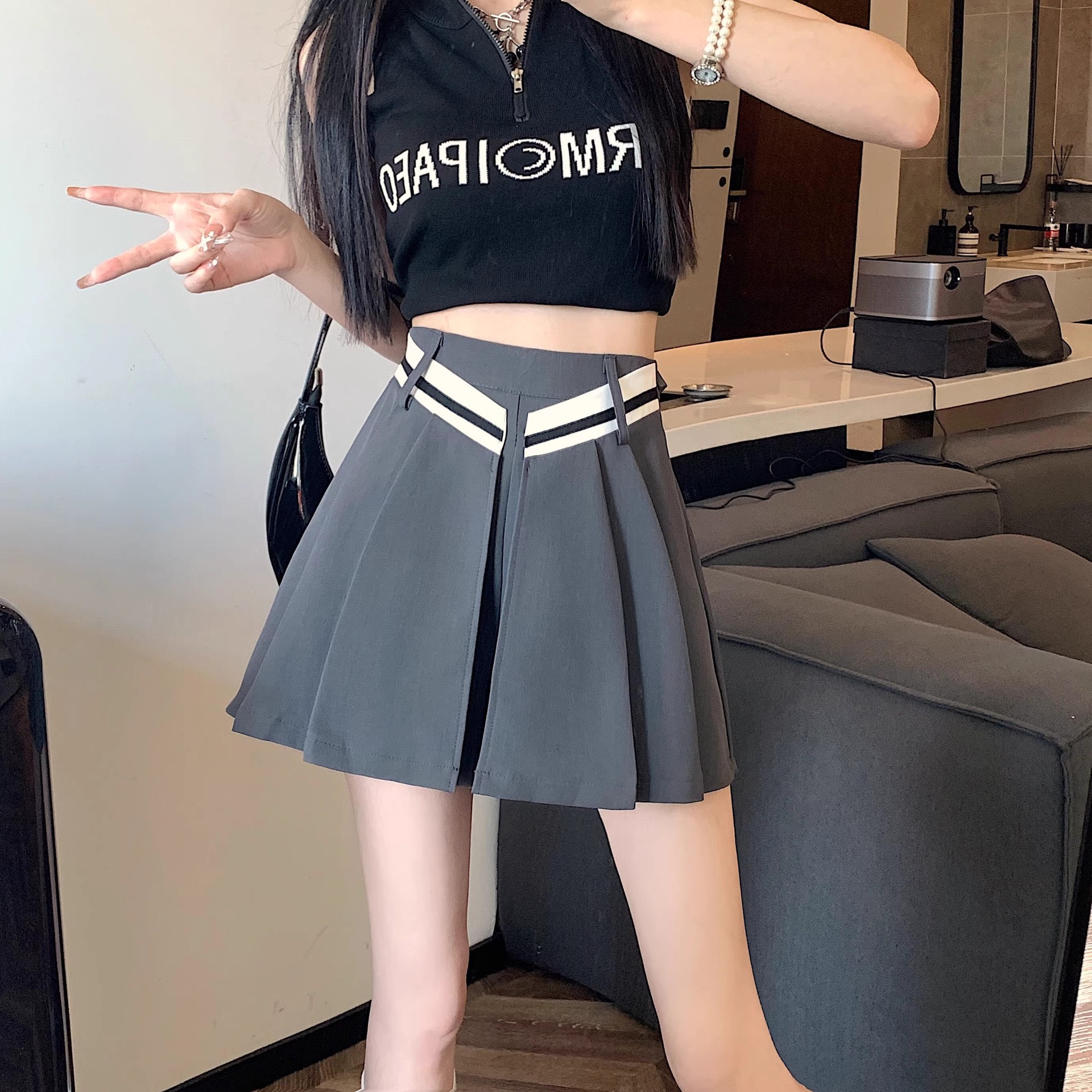 Irregular Tailored Shorts-skirt A-line Pleated Culottes For Summer photo 5