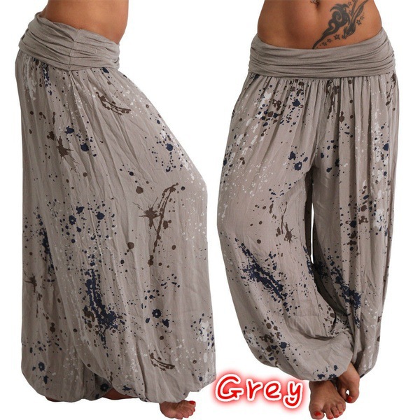 Women's Casual Loose Wide-Leg Pants With Digital Print And Drawstring photo 2