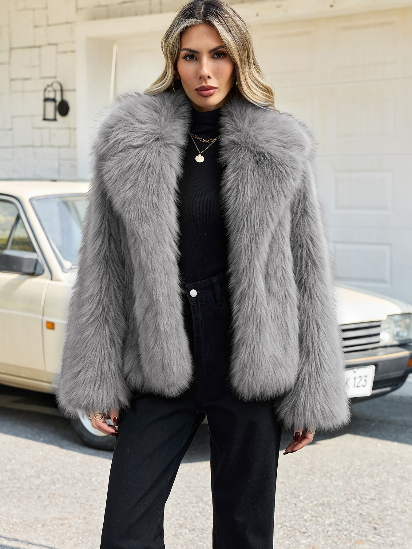 Thick Faux Fur Plush Eco-friendly Fur Coat For Europe And America photo 4