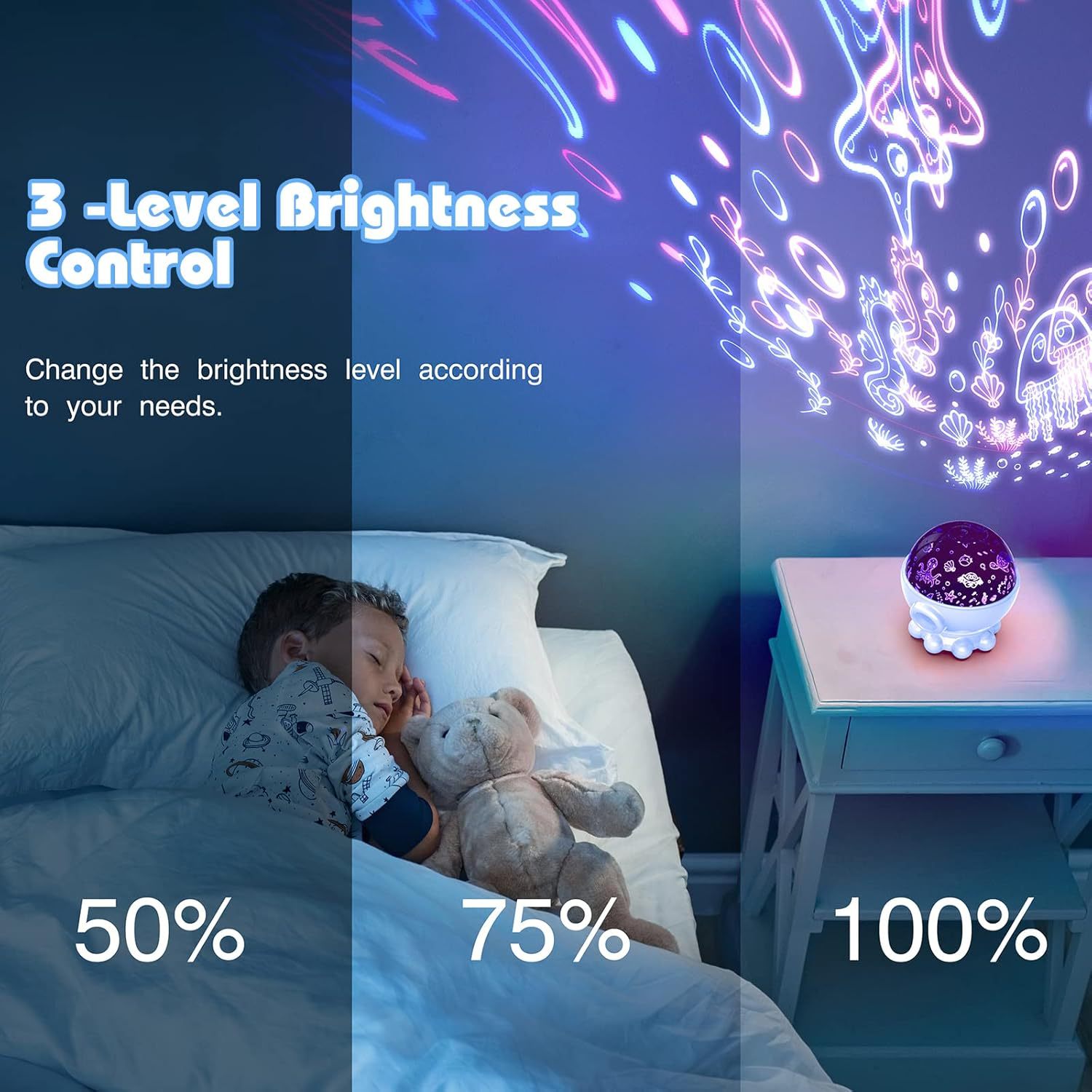 Octopus Starry Sky Light RGB Creative Remote Jellyfish Music Projection Lamp photo 4