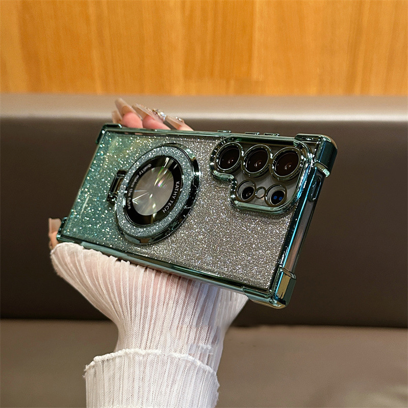 Airbag Drop-proof Magnetic Holder With Glittery Transparent Case photo 6