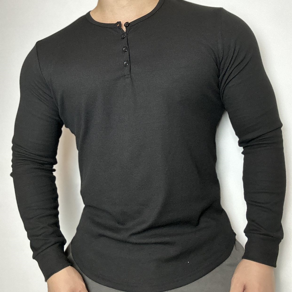 Rugged-thread Athletic Wear Masculine Autumn Style Stretchy Long Sleeves photo 5