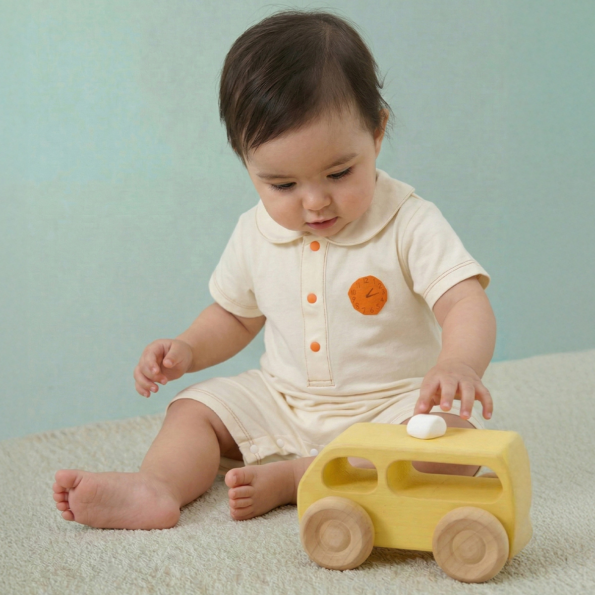 Short-sleeved One-piece Cotton A-grade Lapel photo 1