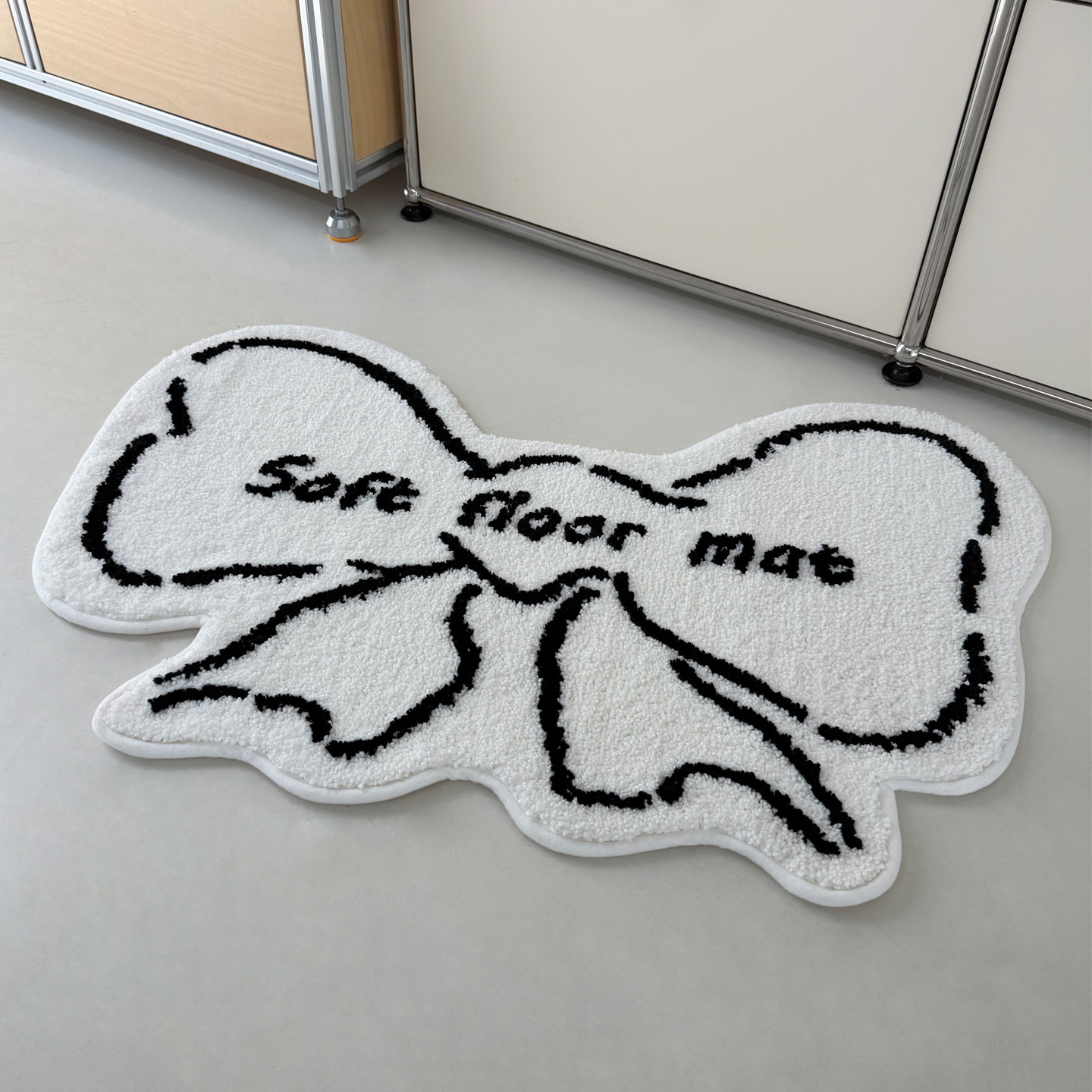 Bathroom Strong Absorbent Special-shaped Flocking Bedroom Bedside Carpet photo 1