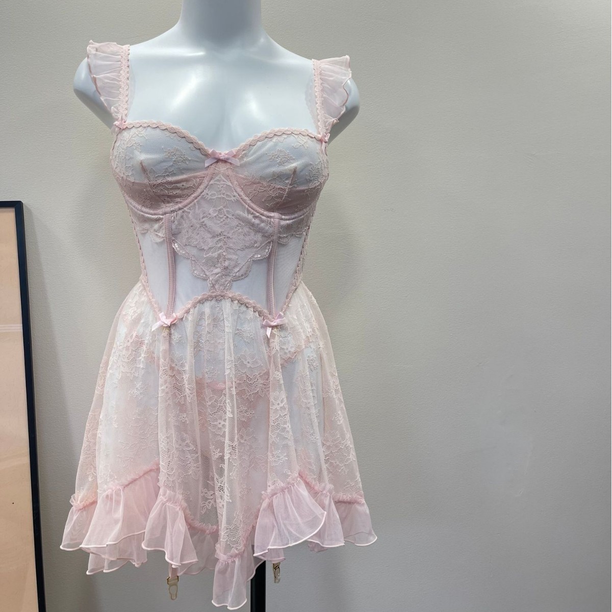 Sheer Mesh Nightgown Underwire Back Closure Polyester photo 6