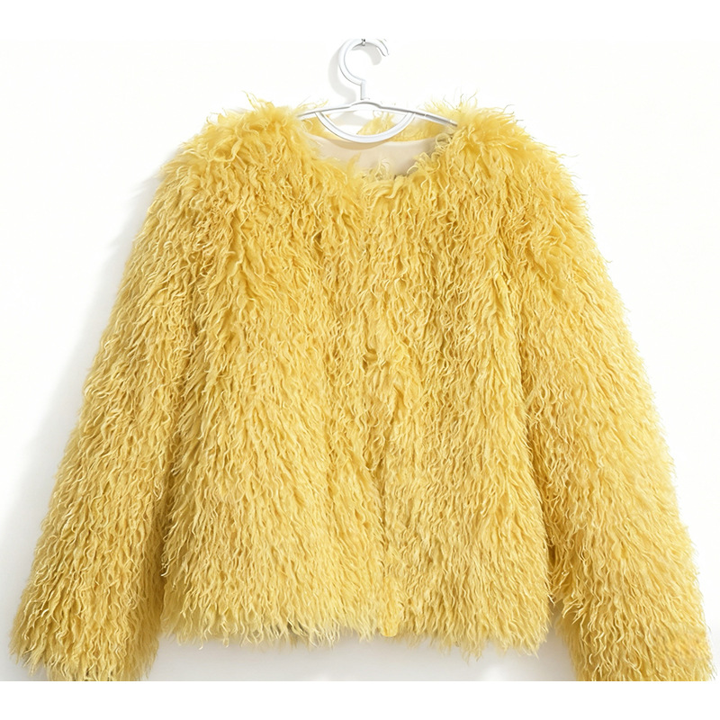 Women's Crew-neck Cashmere Casual Coat photo 7