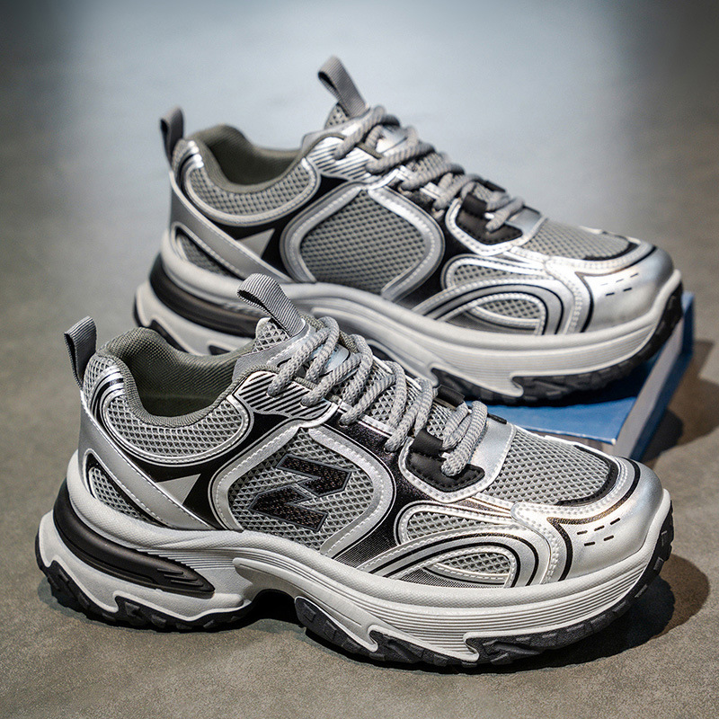 Men's New Autumn Breathable Mesh Trendy Versatile Thick-soled Height-increasing Casual Sneakers photo 8