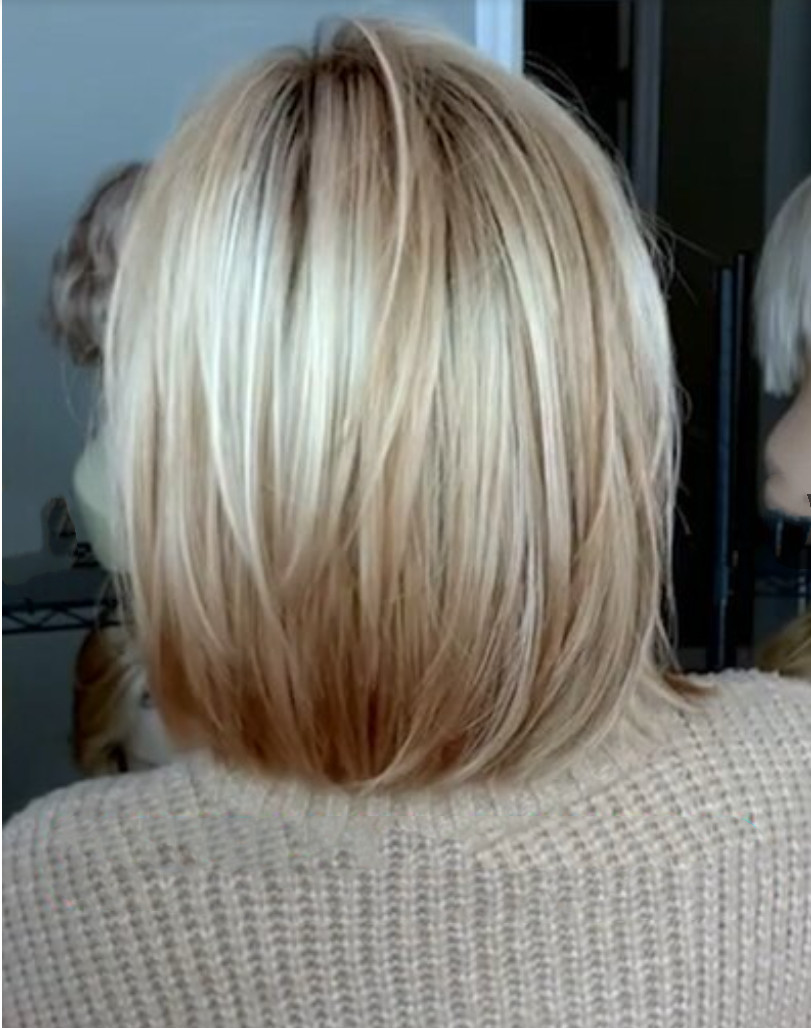 Women's Short Straight Hair Mixed Color Machine In Stock Chemical Fiber Wig photo 3