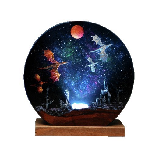 Resin Lamp Ice Dragon And Fire Dragon Personalized Epoxy photo 2