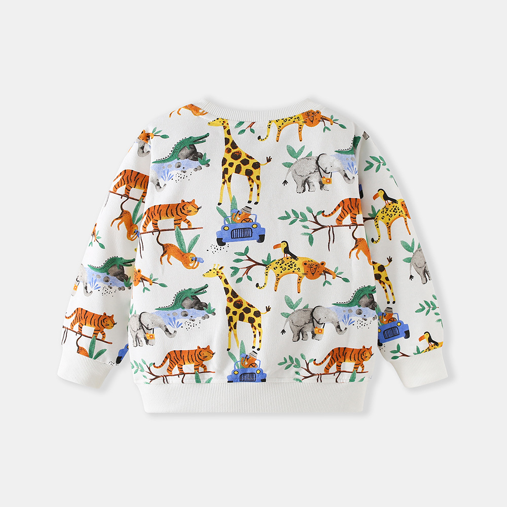 Childrens Cartoon Animal Crew-Neck Printed Sweatshirt photo 3