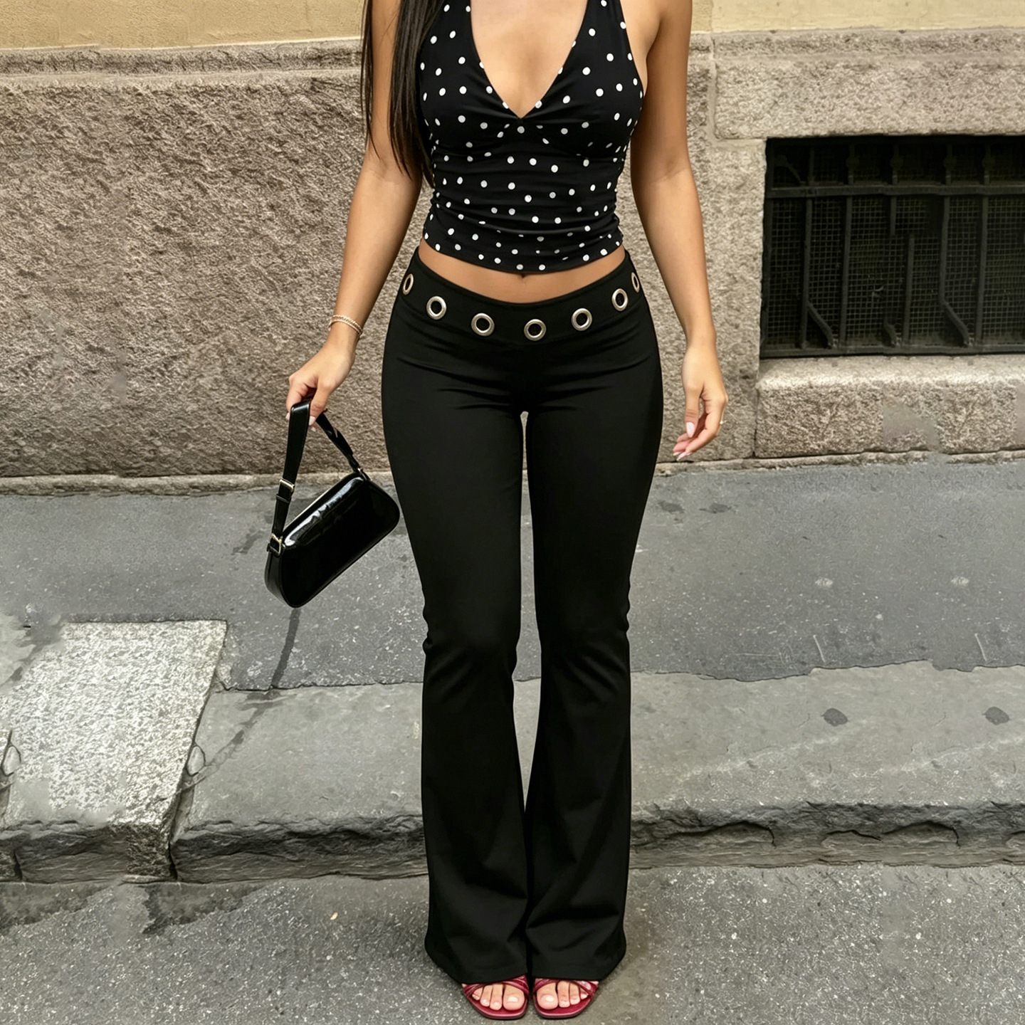 Street-style Athletic Sheath Pants Versatile Bootcut Trousers photo 3