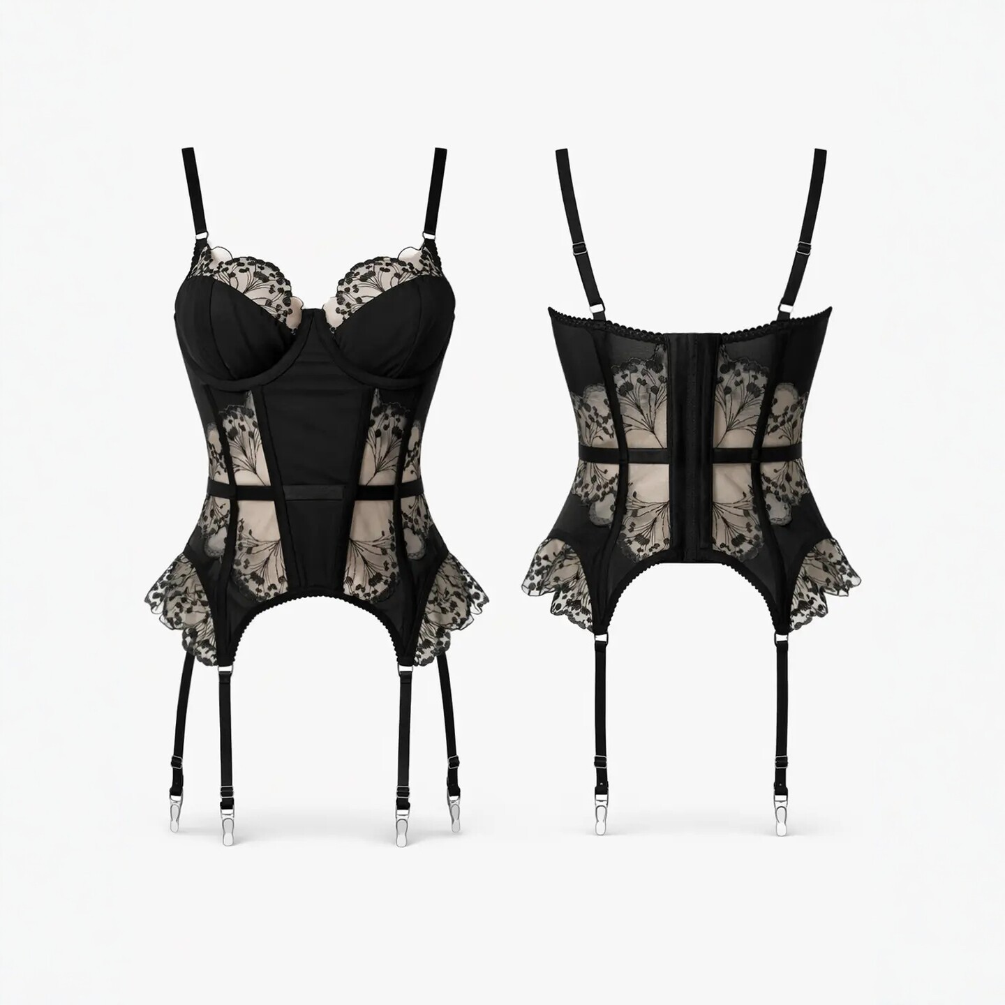 Sheer Strap Bodysuit, Sexy Satin Shapewear Lingerie, Sensual Outfit photo 5