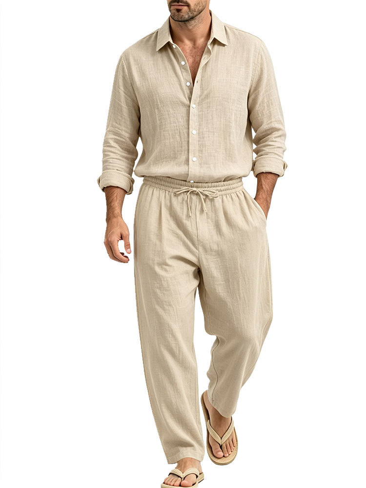 Mens New Linen Casual Loose-Fit Suit photo 2