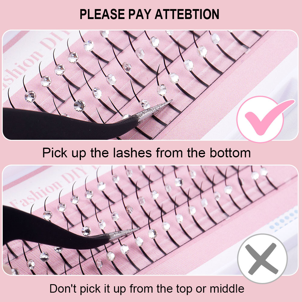 Single-cluster Rhinestone Fairy Hair Single-strand Performance Banquet False Eyelashes photo 5