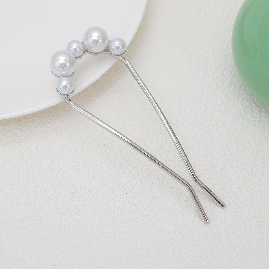 Fashion All-match Simple Pearl U-shaped Hair Clasp photo 5