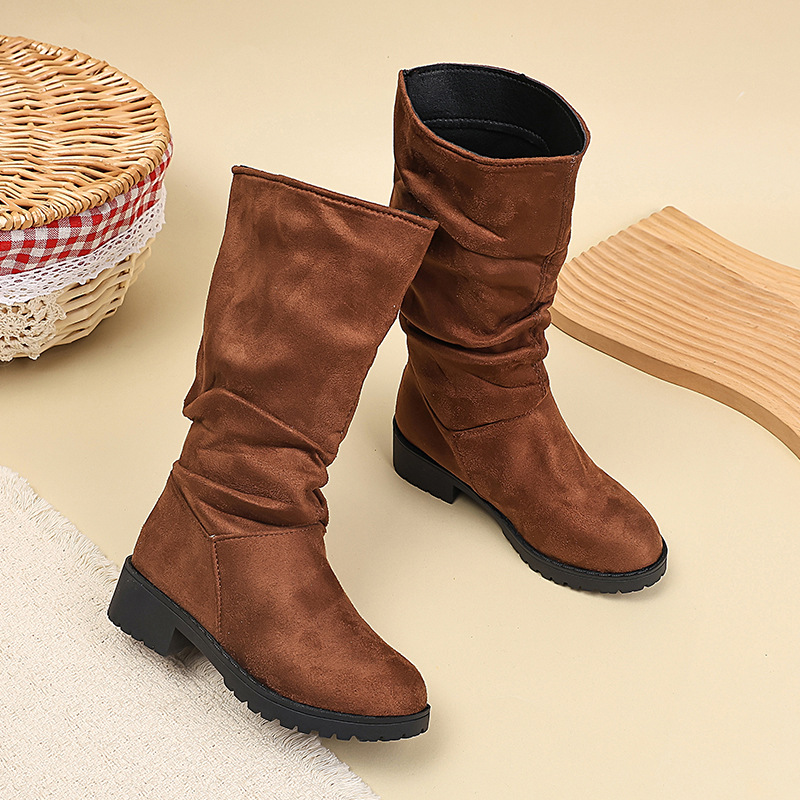 Korean-style Velvet-lined High-top Kids' Fashion Boots photo 6