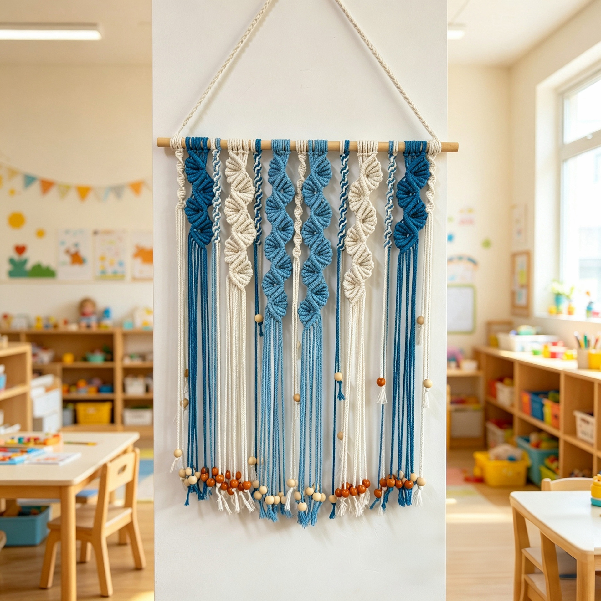Handmade Cotton Rope Braided Lace Tassel Tapestry photo 2