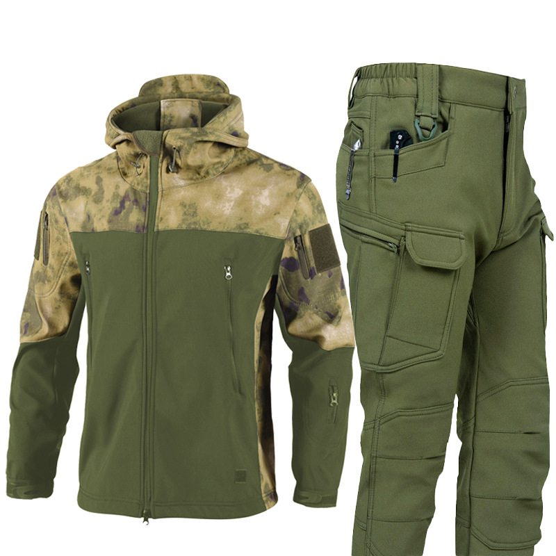 New Second-generation Spliced Sharkskin Windproof Jacket And Pants Set photo 4