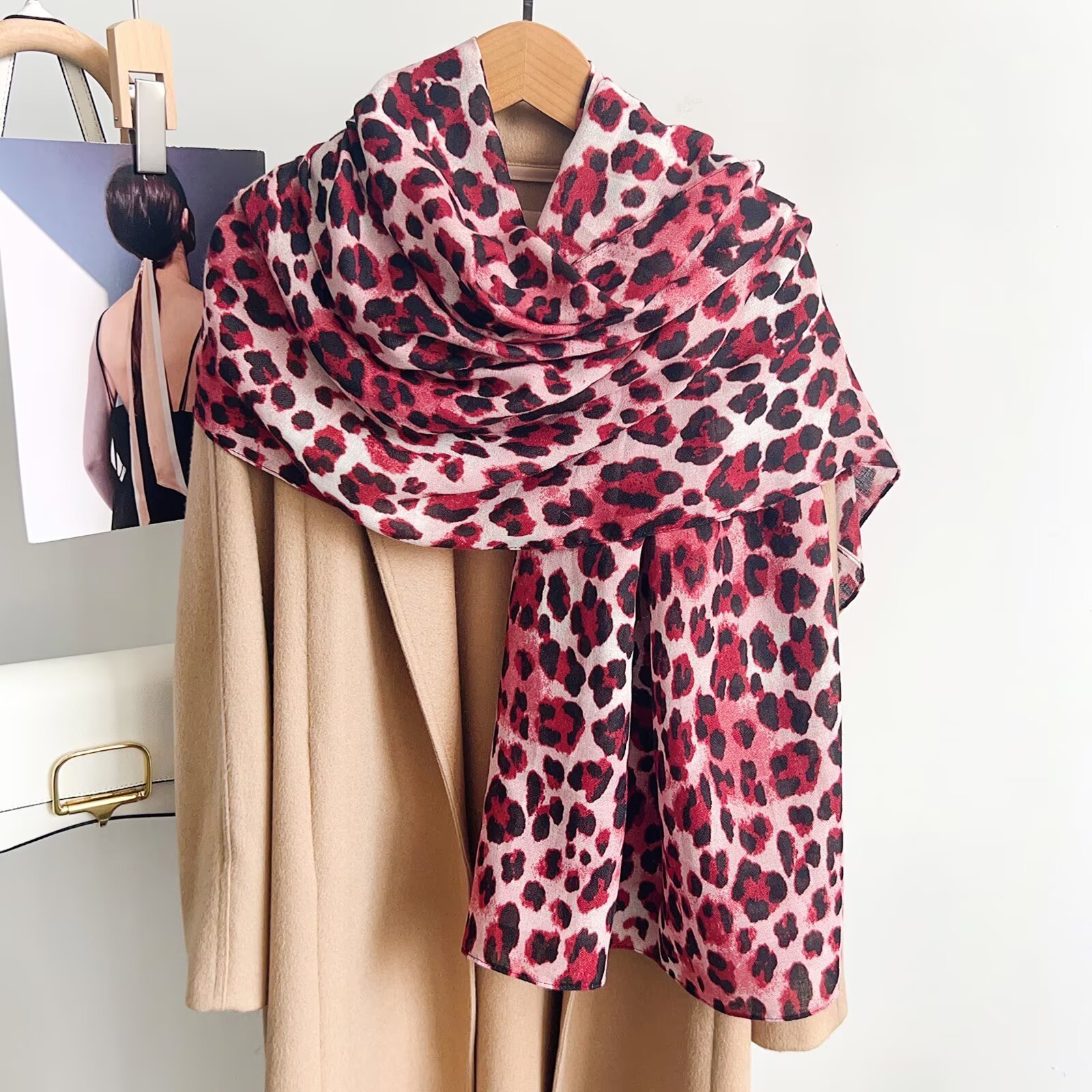 Leopard Print Scarf Shawl For Women photo 8