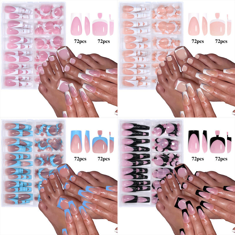 Cross-border Best-selling Nail Tips 144-piece Set Of Pre-designed Nail Art For Hands And Feet photo 6