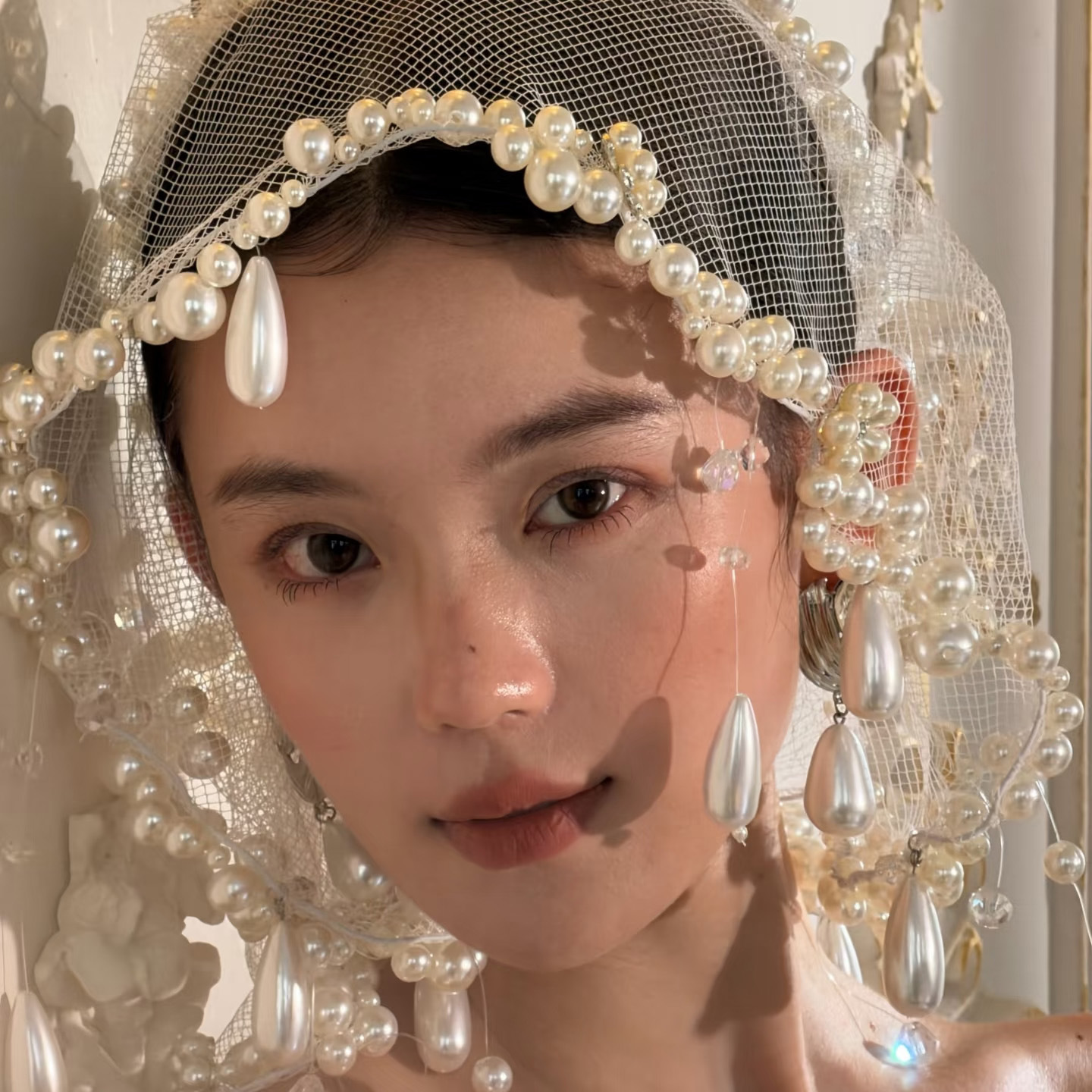 Pearl Tassel Veil Wedding Accessory Short Bridal Veil For Women photo 6