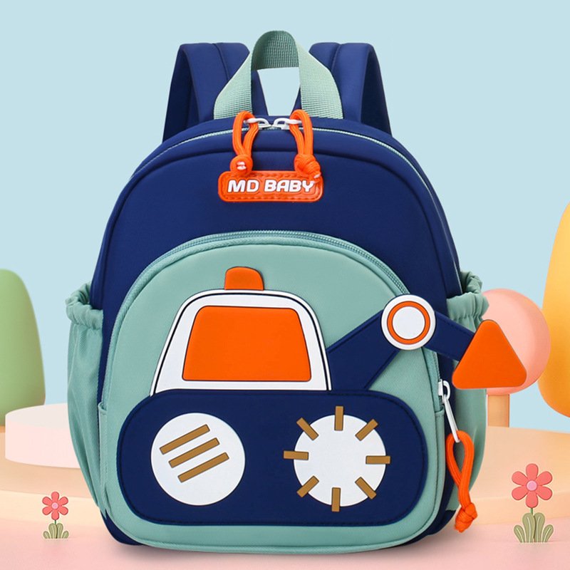 Cute Childrens Backpack Early Education Little Excavator Casual Shoulder Bag photo 6