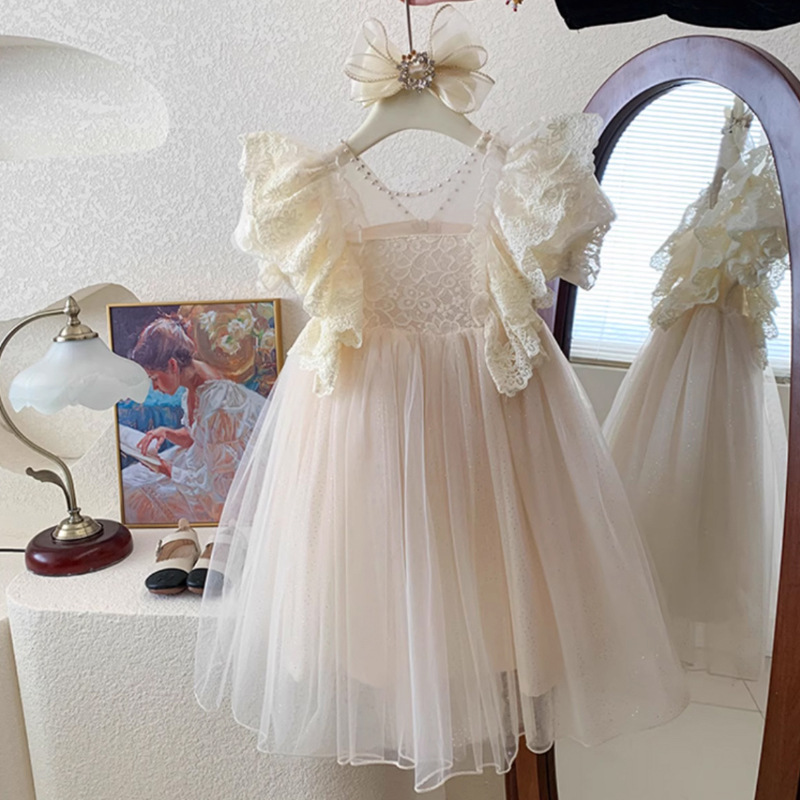 Green Tulle Fairy Dress Trendy Lace Puffy Princess Skirt For Babies photo 7