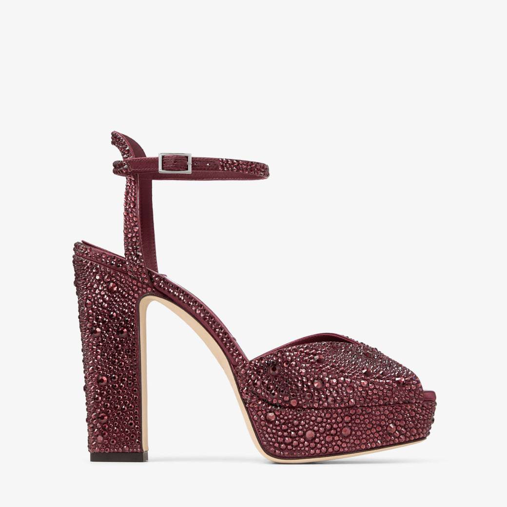 Rhinestone-decorated Fish-mouth High-heeled Sandals With A Thick Sole Featuring A Chunky Heel Design For Women photo 8