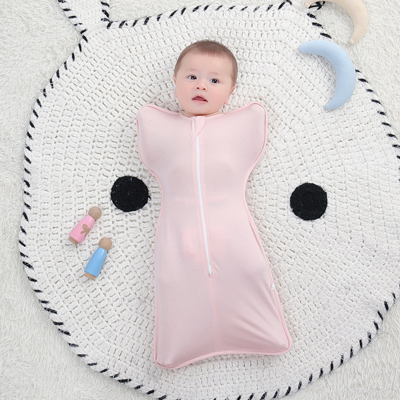 Baby Swaddle Sleeping Bag, Bamboo Fiber, Summer, Surrender-style, Anti-startle photo 4