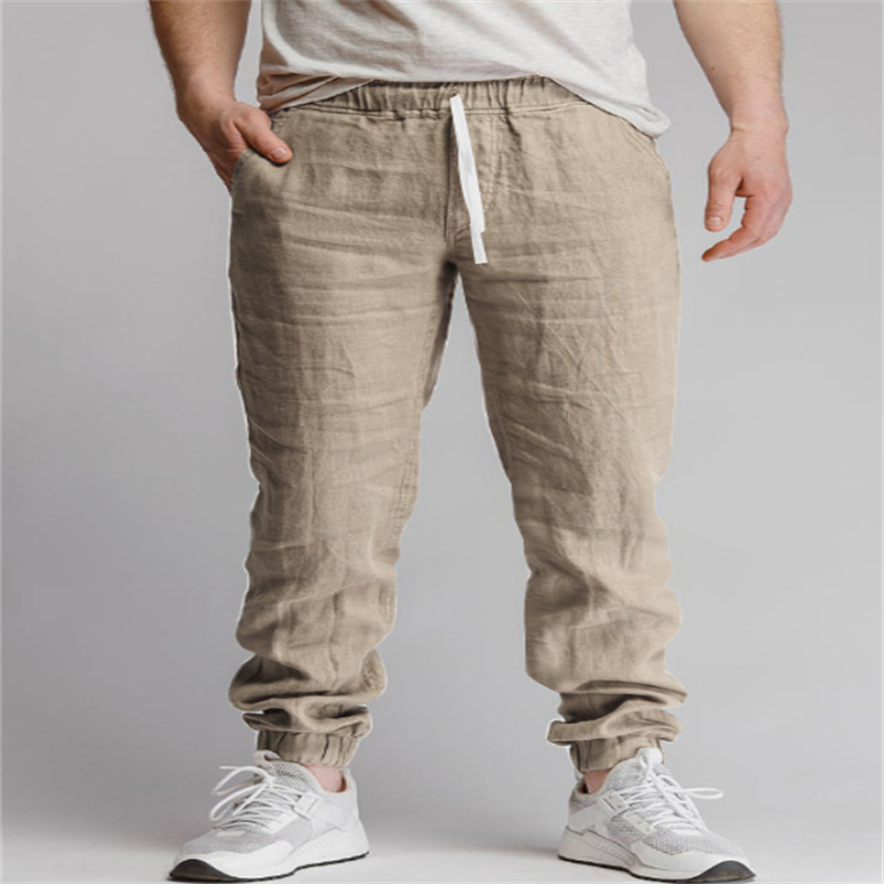 Solid-color Drawstring Outdoor Casual Breathable Jogger Pants With Elastic Cuffs photo 2