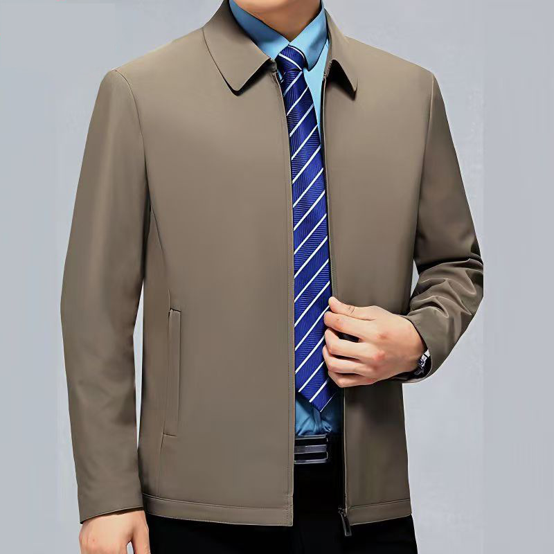 Turn-down Collar Business-casual Jacket For Middle-aged Men photo 3