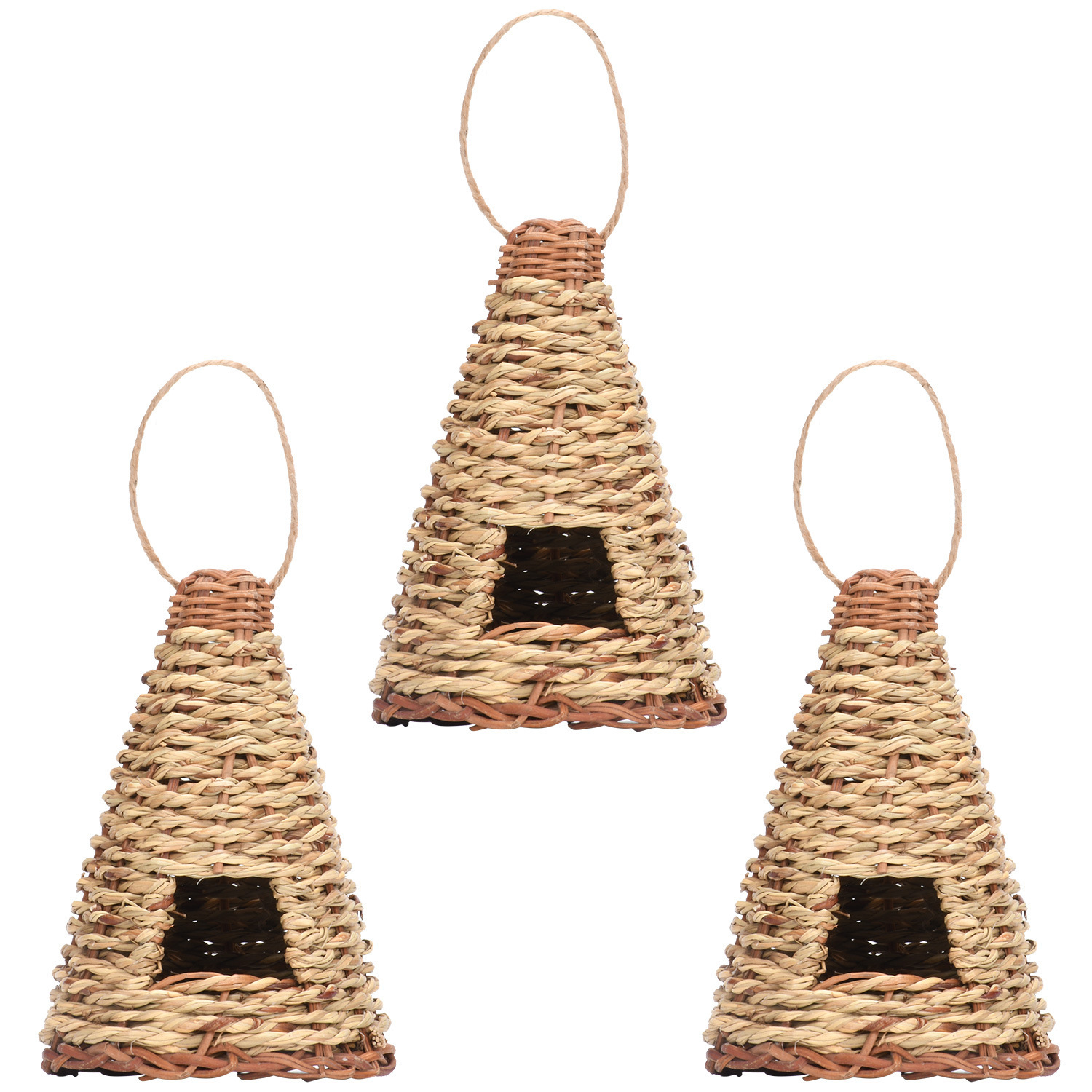 Creative Flat Bottomed Grass Woven Bird's Nest Horticultural Decoration photo 4