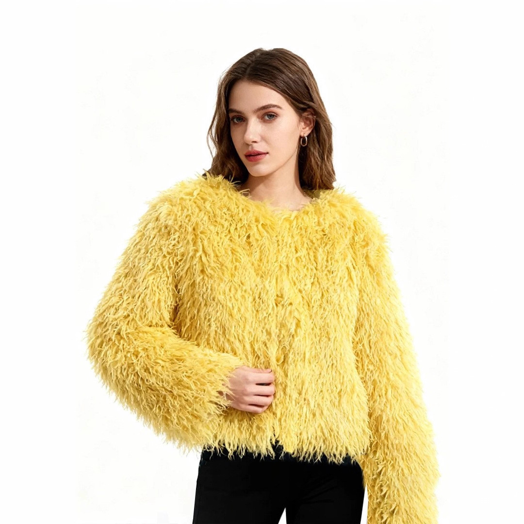 Women's Crew-neck Cashmere Casual Coat photo 6