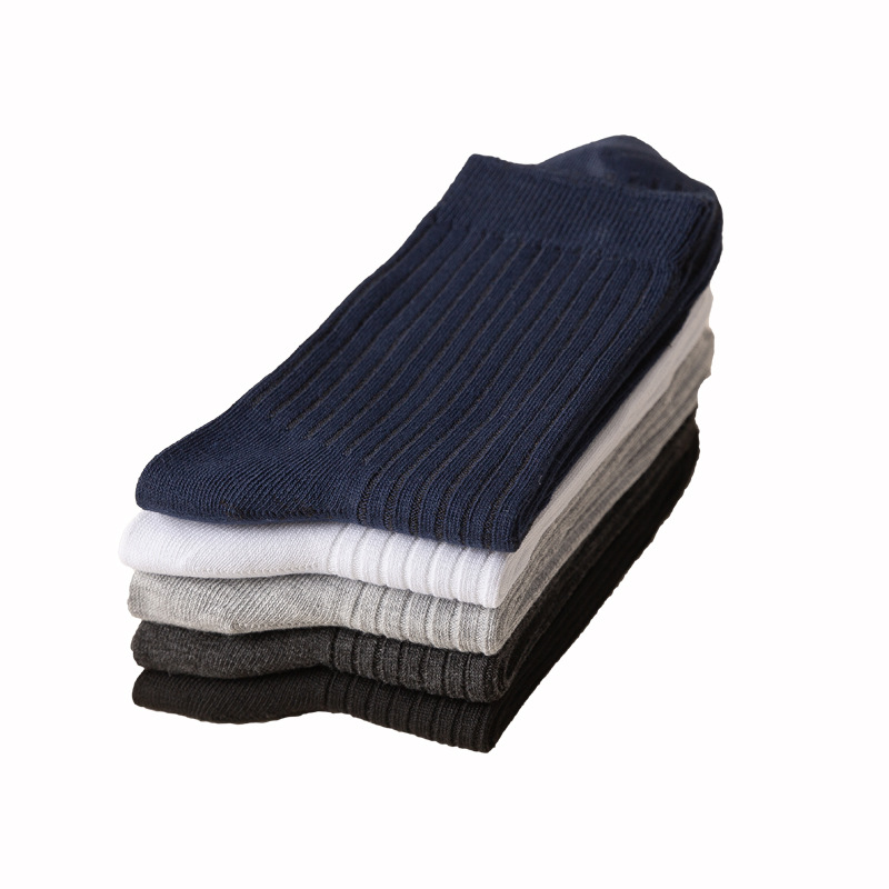 Mens Mid-Waist Solid-Color Cotton Long Socks For Autumn And Winter photo 8