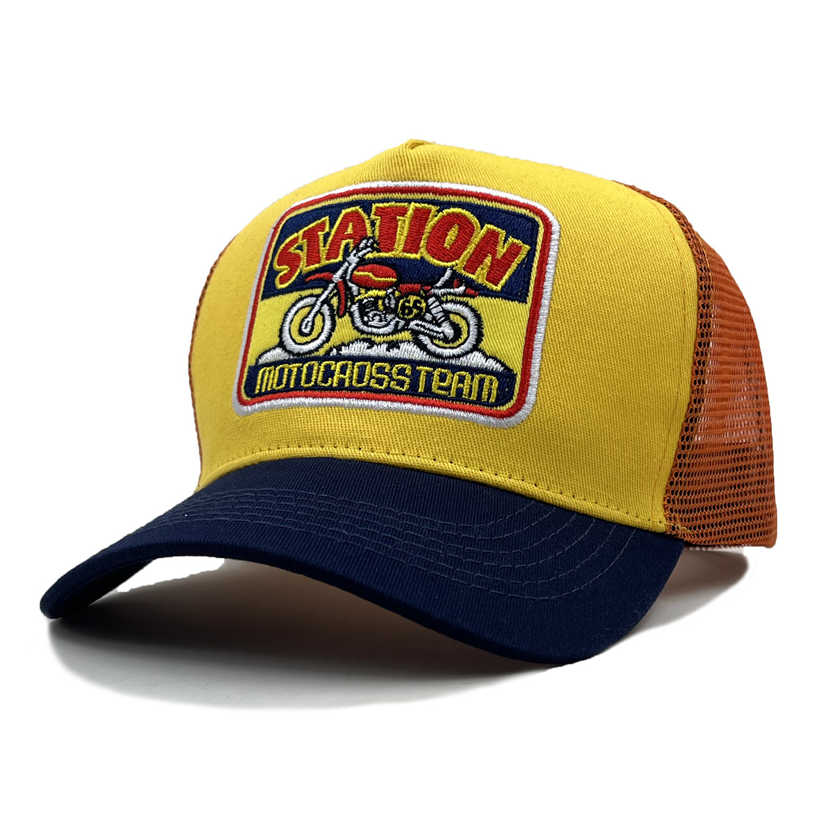 Motorcycle-Embroidered Color-Block Sun Hat photo 4