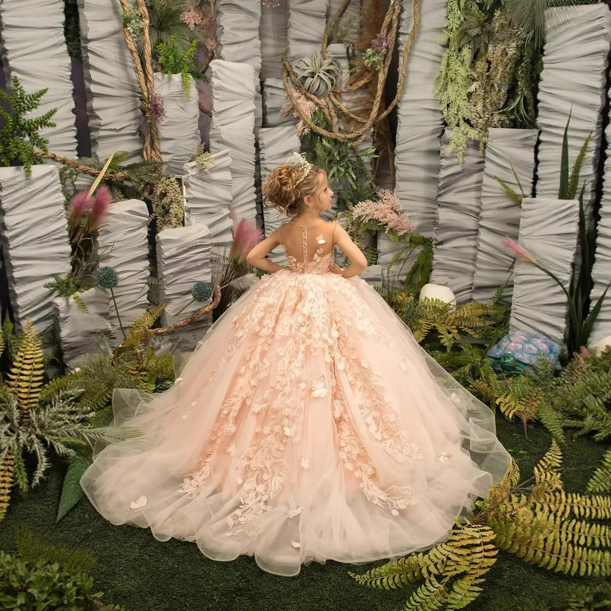 Runway Piano Performance Long Flower Girl Dress photo 4