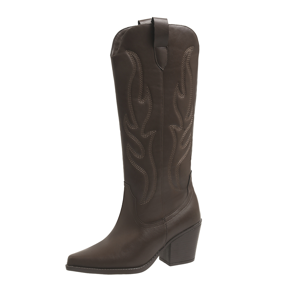Western Cowboy Retro Wide-calf Trendy Boots photo 5