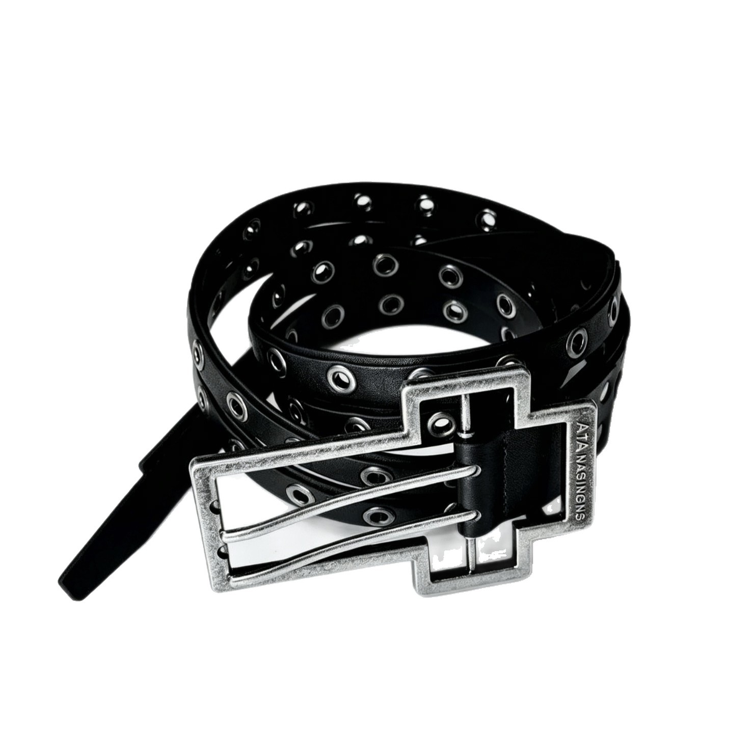 Fashionable Double-prong Buckle Belt Trendy Punk Style photo 5