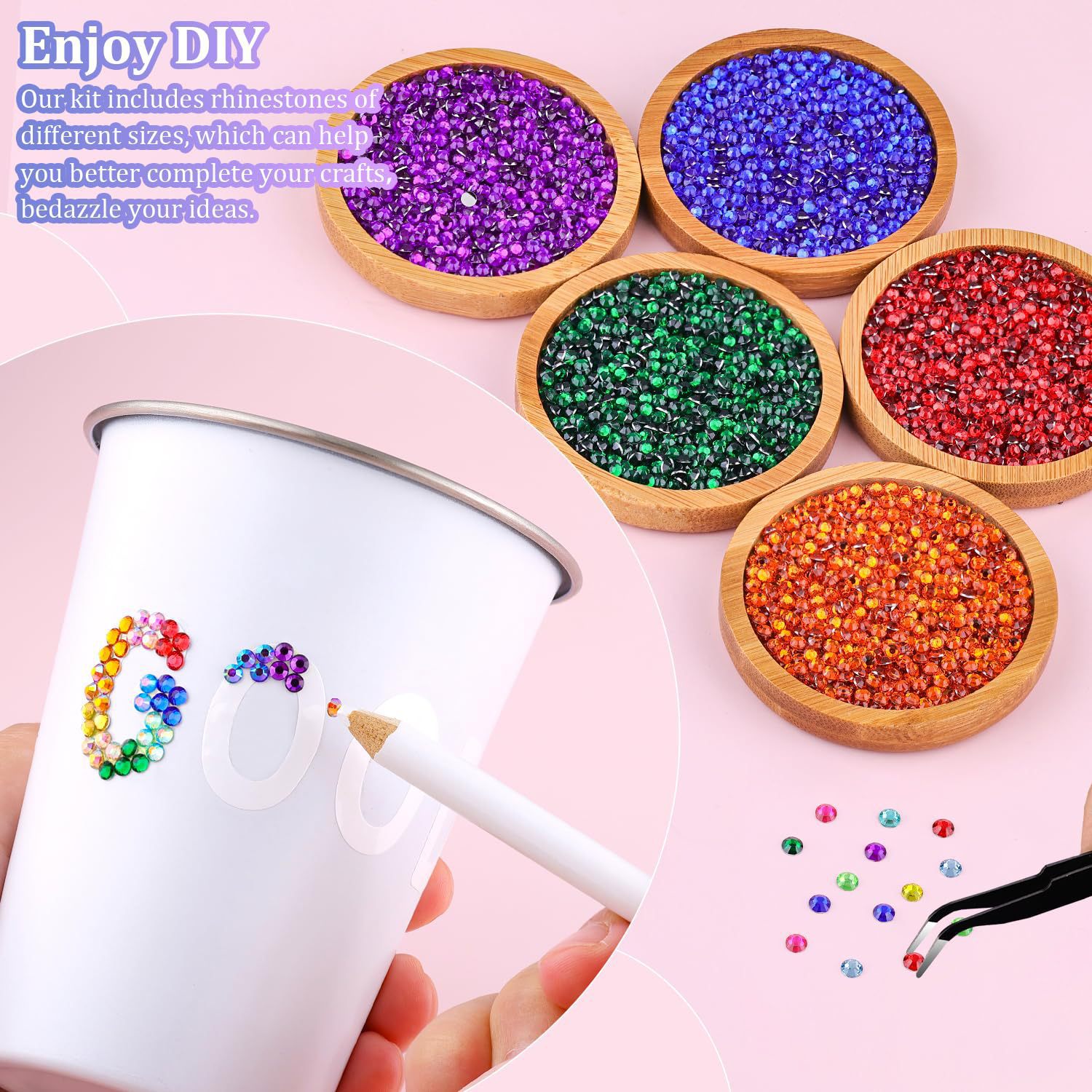 Pointed Resin Rhinestones Nail Art Decoration Set photo 2
