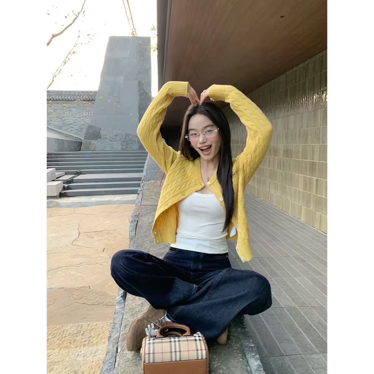 Cable-knit Vintage Sweater Jacket Top photo 7