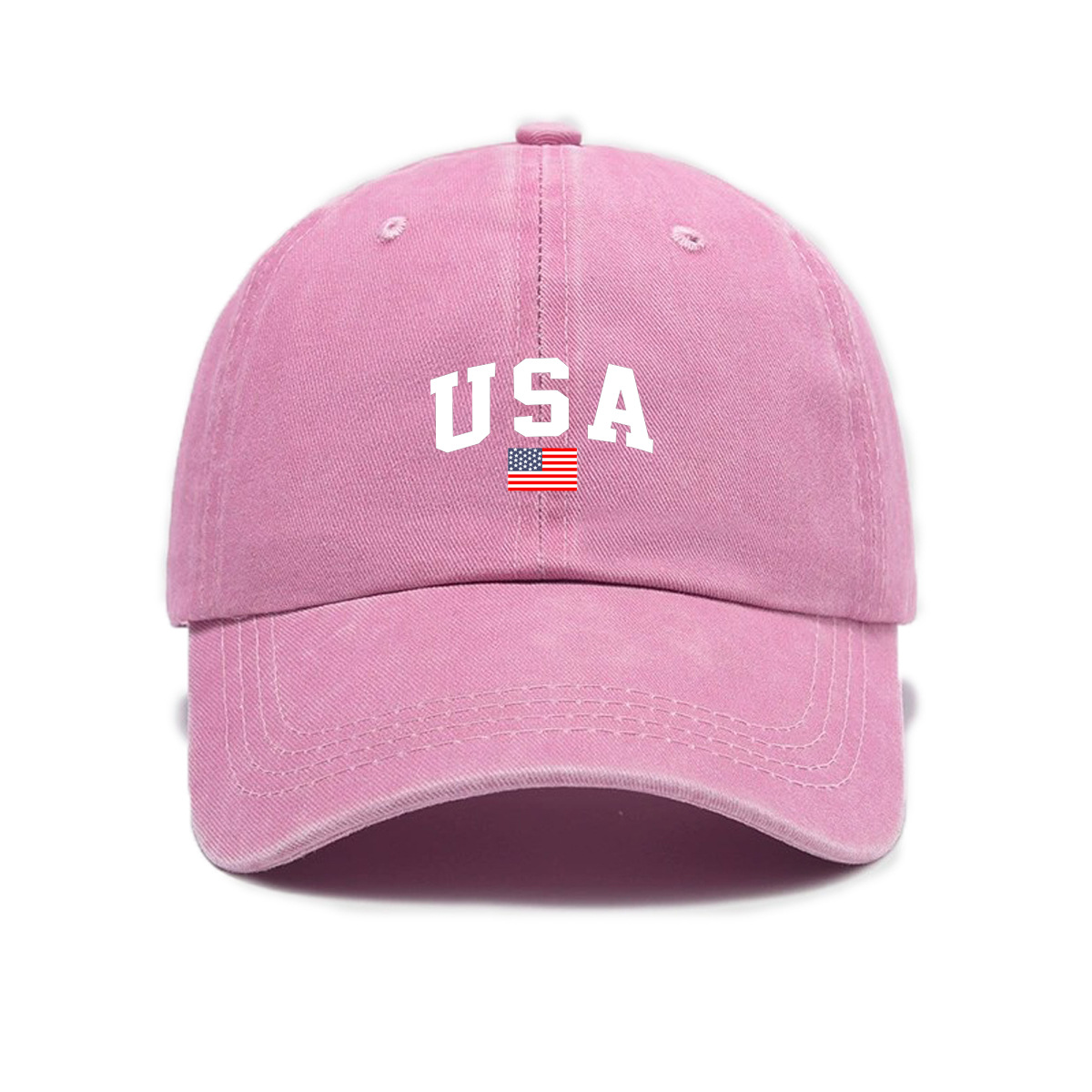 Letter-print Washed-and-distressed Soft-crown Vintage Baseball Cap photo 2