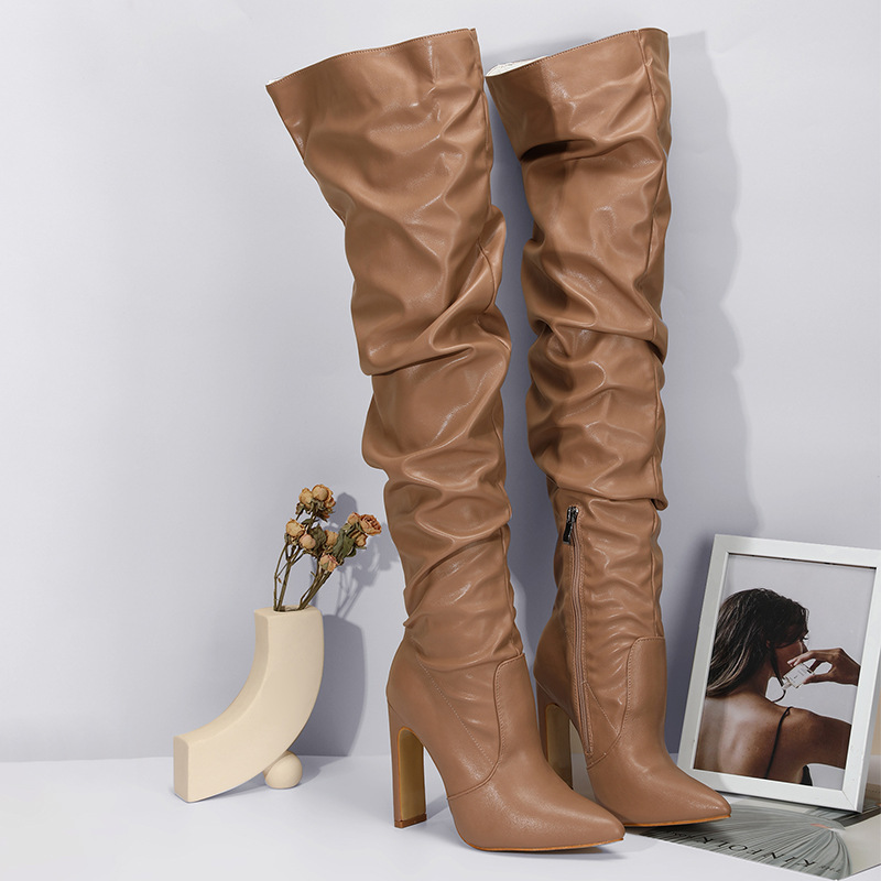 Chunky-heeled Womens Boots With A Side Zipper photo 7